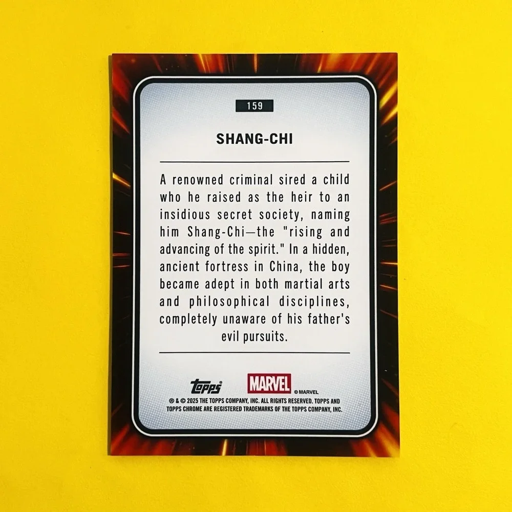 2025 Topps Chrome Marvel Shang-Chi‎ #159 Yellow Lava Refractor